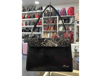 Dámská kabelka Karen Samira - černá/ vzor