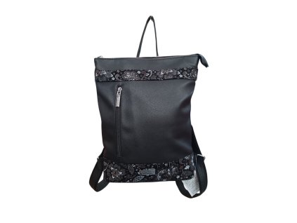 Batoh dámský syntetický Chiara Dynamo S - černý/ vzor