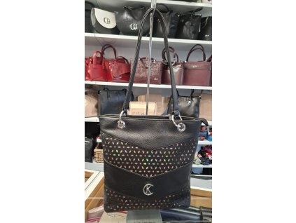 Dámská kabelka Karen Selma - černá/ vzor