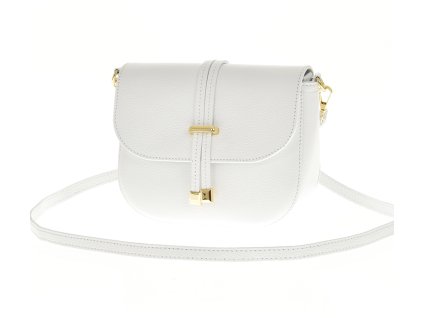 Kožená crossbody kabelka Borse in Pelle 43-03 - bílá