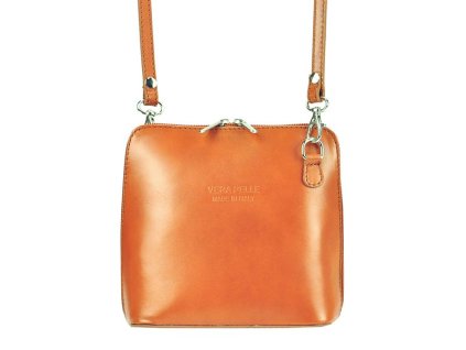 Dámská kožená kabelka crossbody - camel