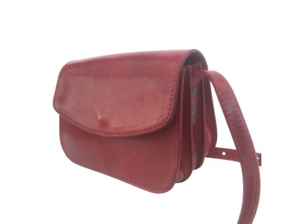 Dámská kabelka crossbody kožená - červená