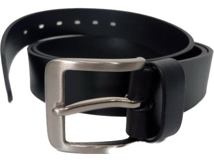 Opasek kožený pánský - černý široký/extra délka