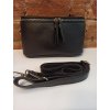 Kožená dámská ledvinka/ crossbody - černá