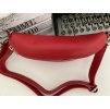 Kožená dámská ledvinka - červená