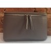 Kožená dámská ledvinka/ crossbody - šedá