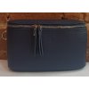 Kožená dámská ledvinka/ crossbody - modrá