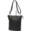 Dámská kožená crossbody kabelka - černá