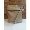 Dámská kožená crossbody kabelka - béžová