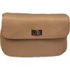 Dámská kožená crossbody kabelka Borse Pelle - taupe