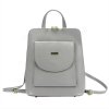 Batoh dámský kožený na zip MiaMore - světle šedý