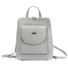 Batoh dámský kožený na zip MiaMore - světle šedý