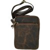 Pánská kožená crossbody taška Vera Pelle - hnědá