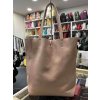 Dámská kožená shopper kabelka 8577 - růžová