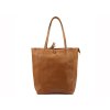 Dámská kožená shopper kabelka - hnědá