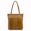 Dámská kožená shopper kabelka 418-082 - camel