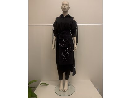 Zavinovacia zásterka dlhá, unisex čierna