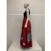 Dlhá dámska zavinovacia sukňa červená maľovaná