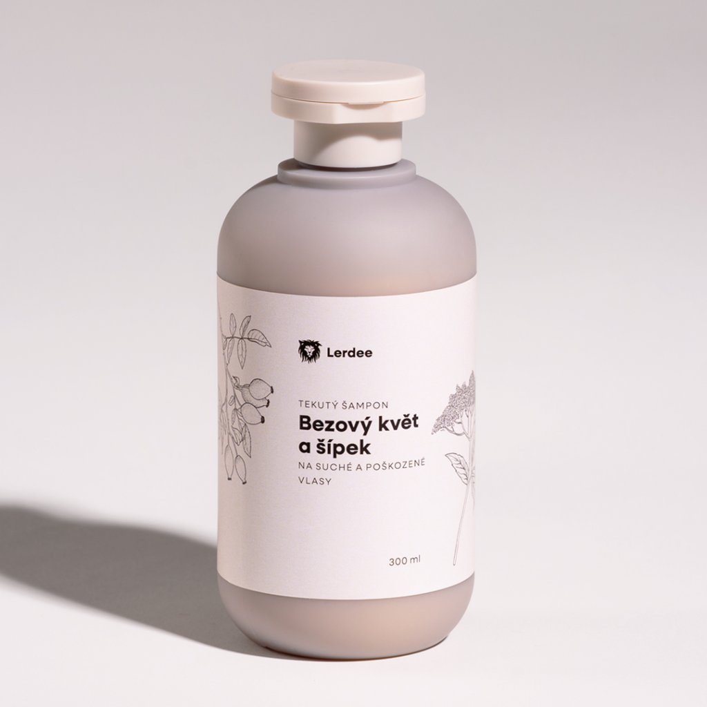Šampon na suché vlasy – Bezový květ & šípek