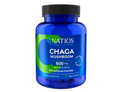 4186 natios chaga extract 500 mg 40 polysaccharides zdravi a vitalita 90 veganskych kapsli