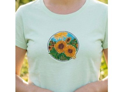 Vyšívané tričko slnečnice