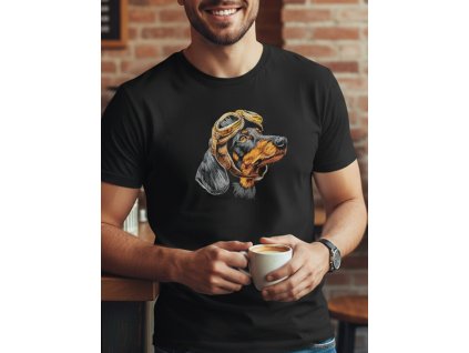 Vysivane tricko pes pilot