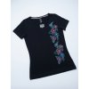 Vyšívané tričko "kvety na čiernom"