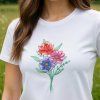 Vyšívané tričko Lúčna kytica