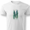 Vyšívané tričko ihličnaté stromy les
