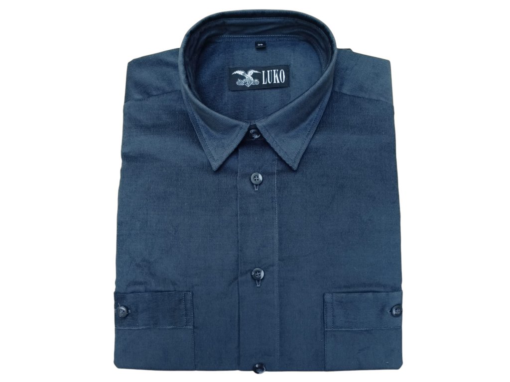 Manšestrová košile model 162215 - modrá