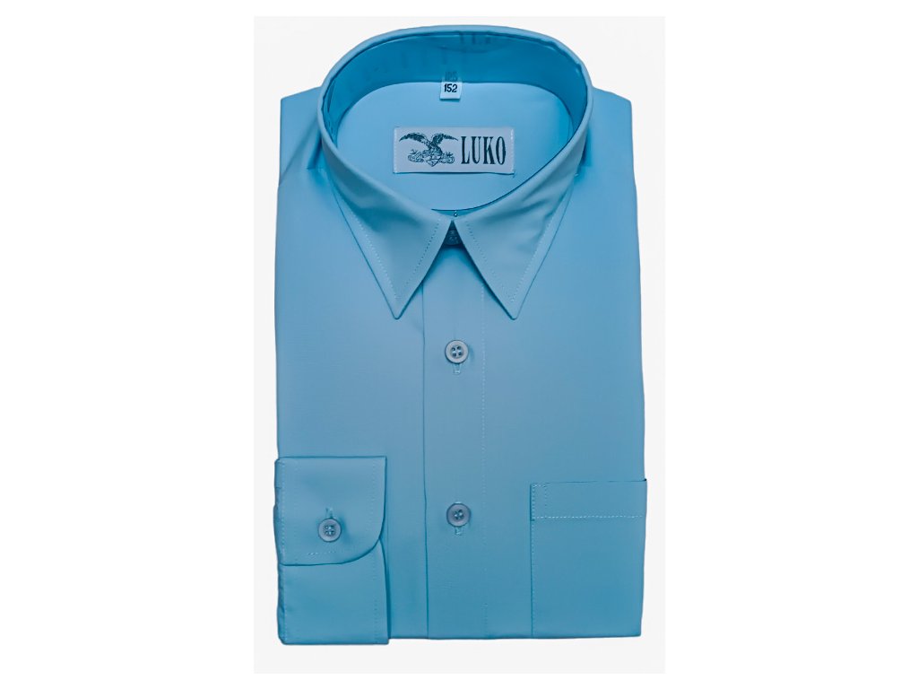 Dětská modrá košile (dlouhý rukáv) 024149