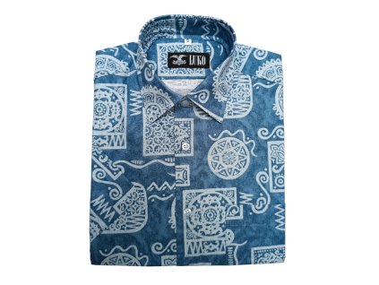 Pánská košile s motivem Azték (modrá) model 074210