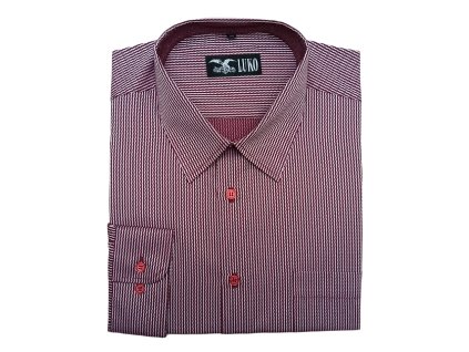 Pánská košile s dlouhým rukávem model 142201 Vínová