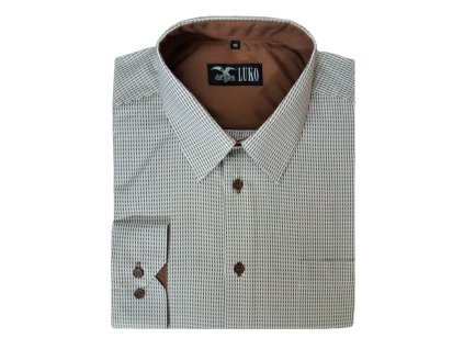 Košile s dlouhým rukávem model 162207 hnědá