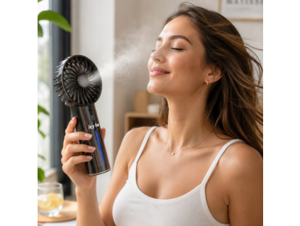 Přenosný ruční ventilátor s mlhou