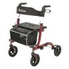 Odlehčené čtyřkolové skládací chodítko vínové DMA