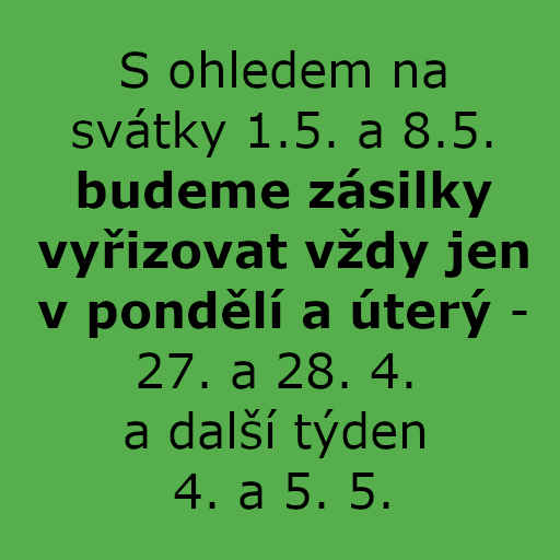 Termíny odesílání - 1.5. a 8.5.