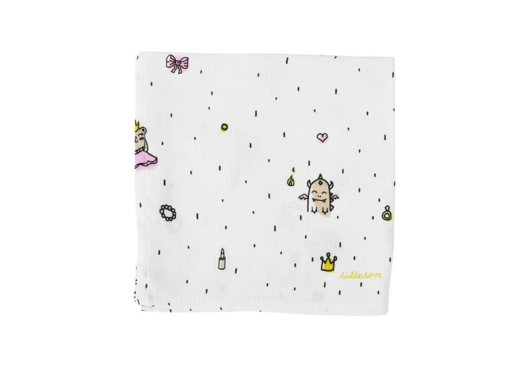 Lullalove Mušelínová plenka 40x40cm Princezna