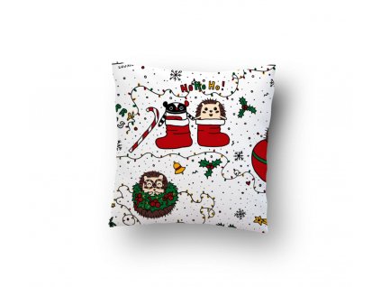 Lullalove Potah na polštář 40x40cm Vánoční Ježek