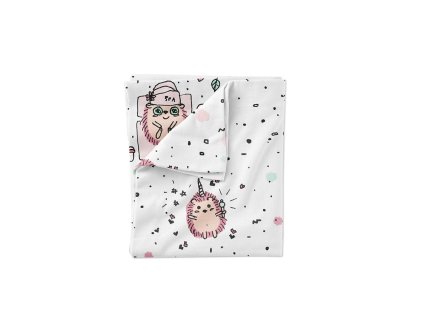Lullalove Povlečení z bavlněného saténu 140 x 200 cm - Ježek Růžový