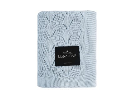 Lullalove Ažurková přikrývka BOHO Blankytně Modrá