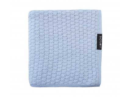 Lullalove Lehká dečka z vlny Merino Motýlek - Premium Modrá