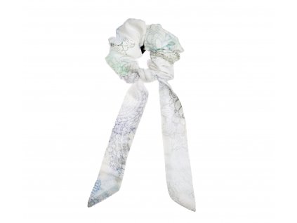 Lullalove Gumička do vlasů se stuhou BOHO Modro Šedá