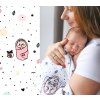 Lullalove Zavinovací přikrývka z mušelínu plena 100 x 100cm Ježek Růžový
