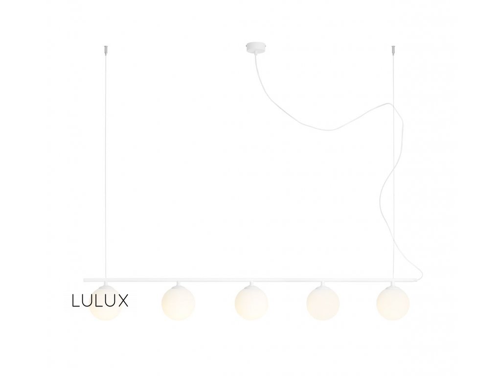 ALDEX | 1006F | BERYL GLASS 5 WHITE | Závesná lampa s piatimi guľovými tienidlami