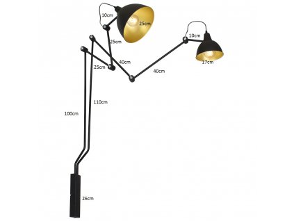 BIBI | čierna industriálna nástenná lampa
