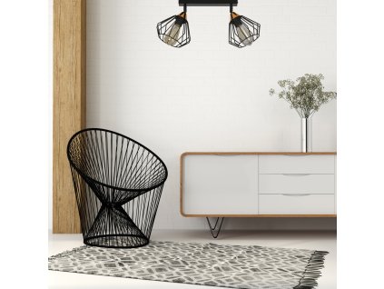VESTA 3A | čierna moderná stropná lampa