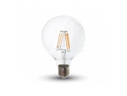 LED žiarovka E27 G95 6W teplá biela filament