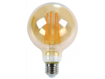 LED žiarovka E27 8W teplá biela filament amber G125 ORO