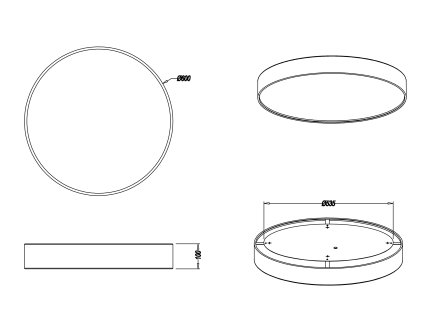 DIAMO | okrúhle stropné svietidlo s priemerom 60 cm